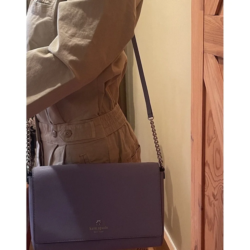 Kate Spade Madison Willow‎ Crossbody Bag Blue Iris Leather Convertible Shoulder